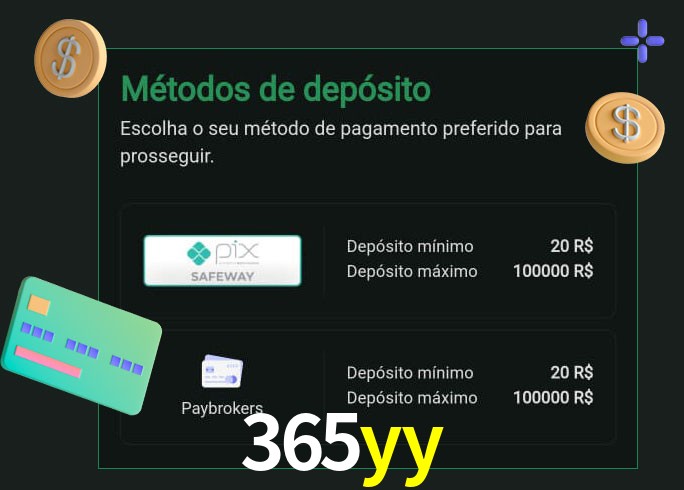 O cassino 365yy oferece uma grande variedade de métodos de pagamento